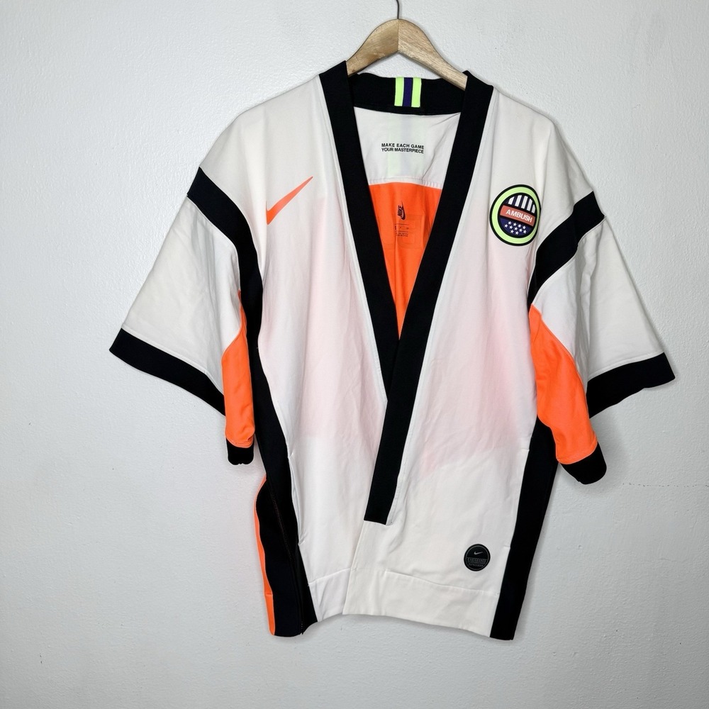 Nike X Ambush Numbering‎ Jacket Top Kimono Robe Orange White Size Small